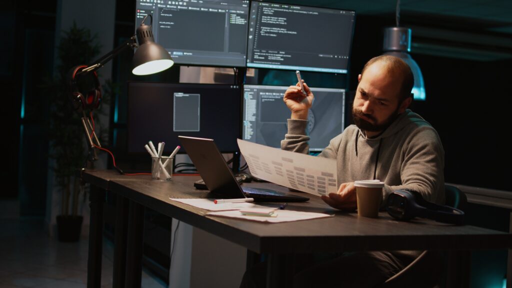 Web engineer thinking about programming solution