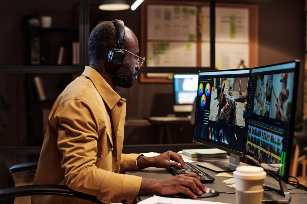 Colorist working with multimedia software